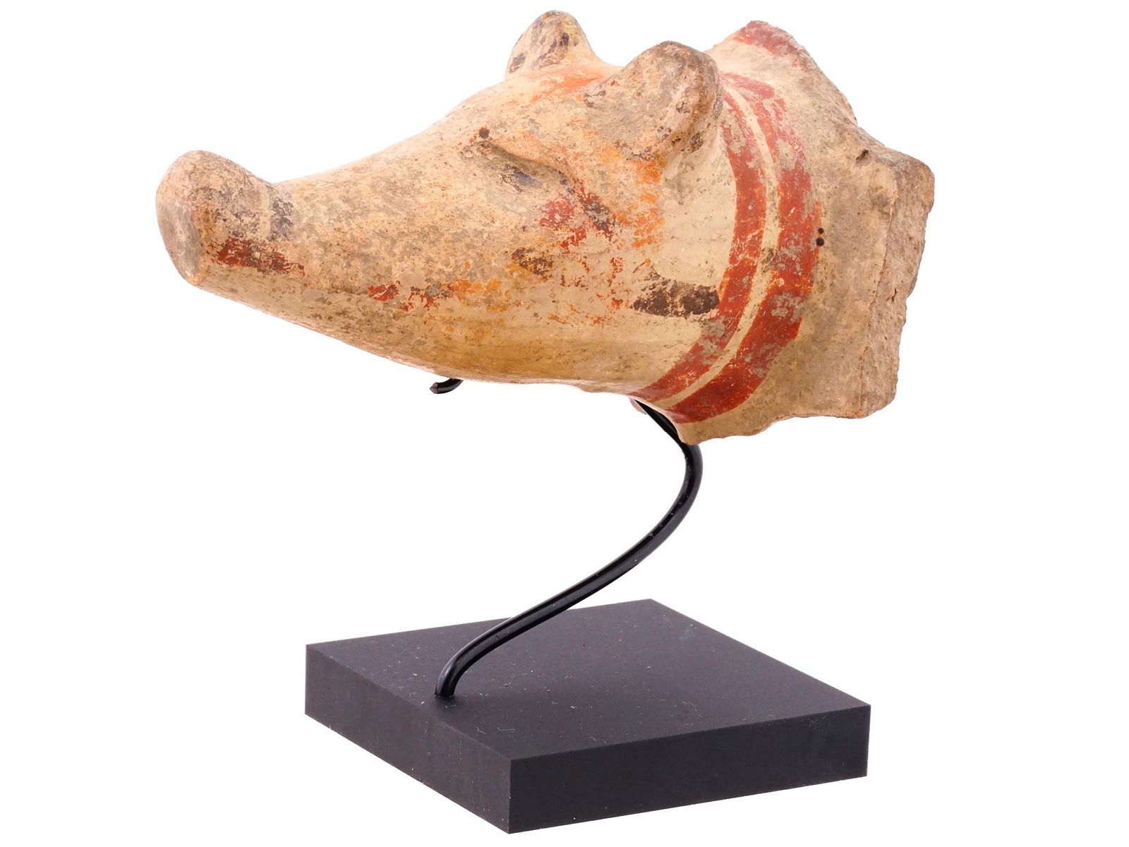 ANCIENT PRE COLUMBIAN FRAGMENT OF CERAMIC PIG VESSEL (1 of 9)