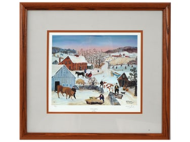 LTD AMERICAN WINTER COLOR LITHOGRAPH BY WILL MOSES
