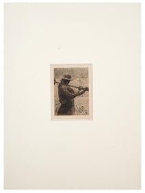 FEMALE PORTRAIT ETCHING BY LEOPOLD VON KALCKREUTH