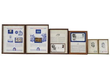 1980S US POST FIRST DAY COVERS AND STAMPS FRAMED