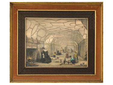 AFTER JOSEPH NASH INTERIOR SCENE COLOR LITHOGRAPH