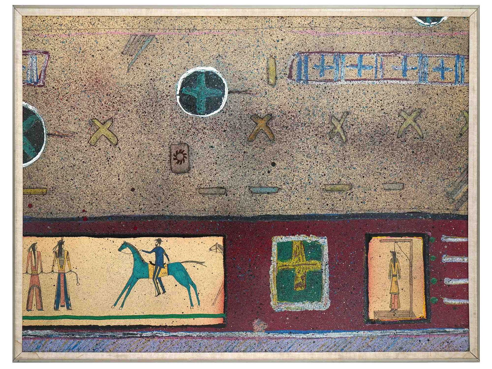 RANDY LEE WHITE NATIVE AMERICAN MIXED MEDIA PAINTING (1 of 6)
