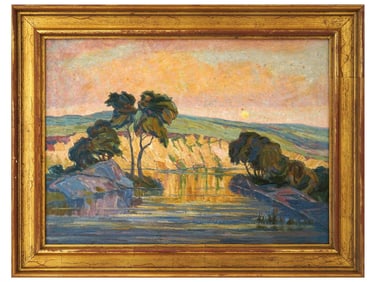 SCHOOL OF BIRGER SANDZEN LANDSCAPE OIL PAINTING