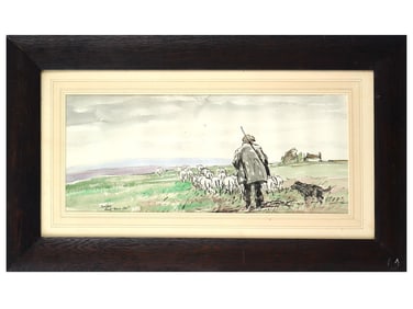 SCOTTISH SCENE WATERCOLOR PAINTING BY JAMES MCBEY