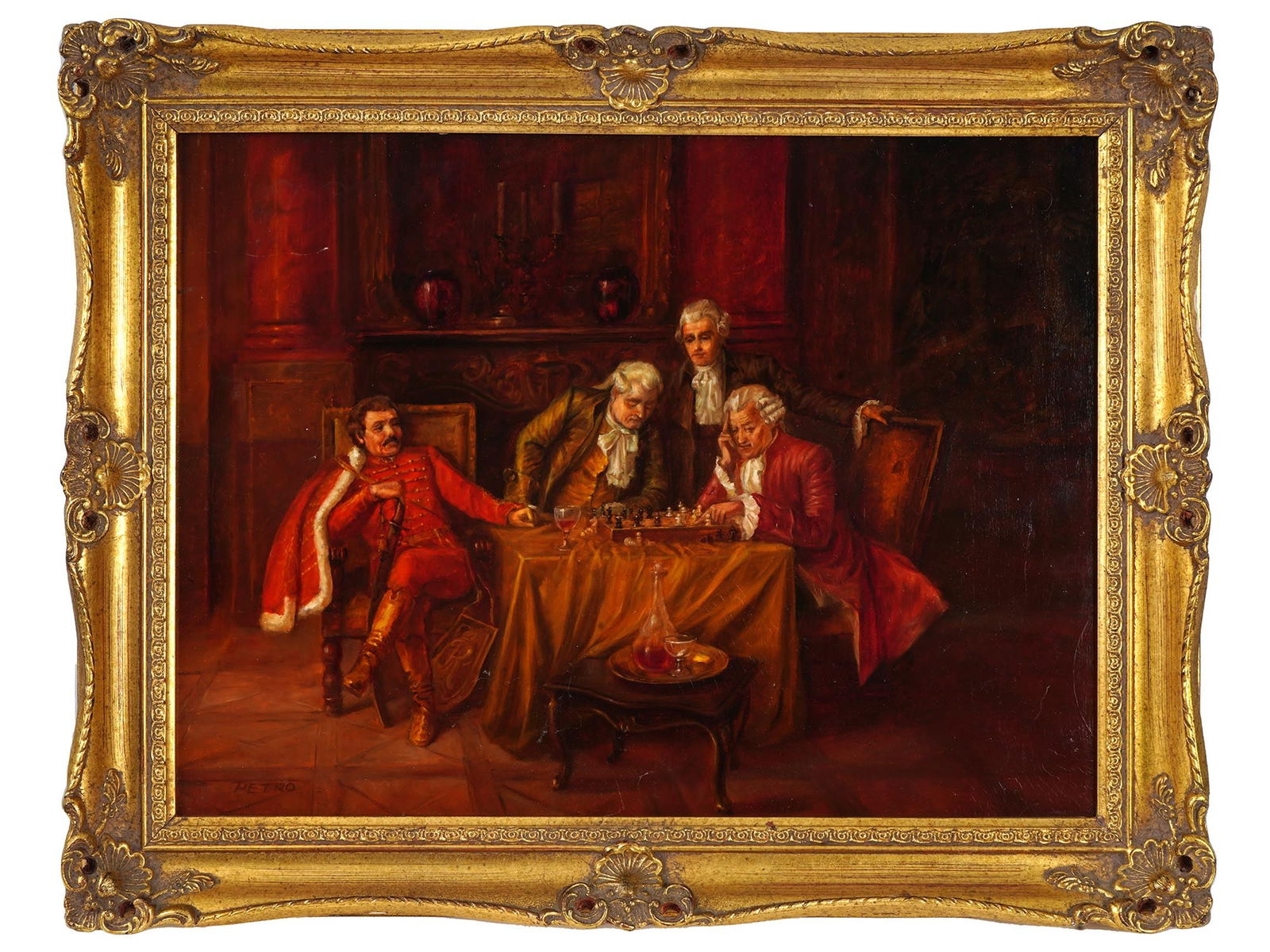 HUNGARIAN DUTCH MANNER SCENE OIL PAINTING BY PETRO (1 of 5)