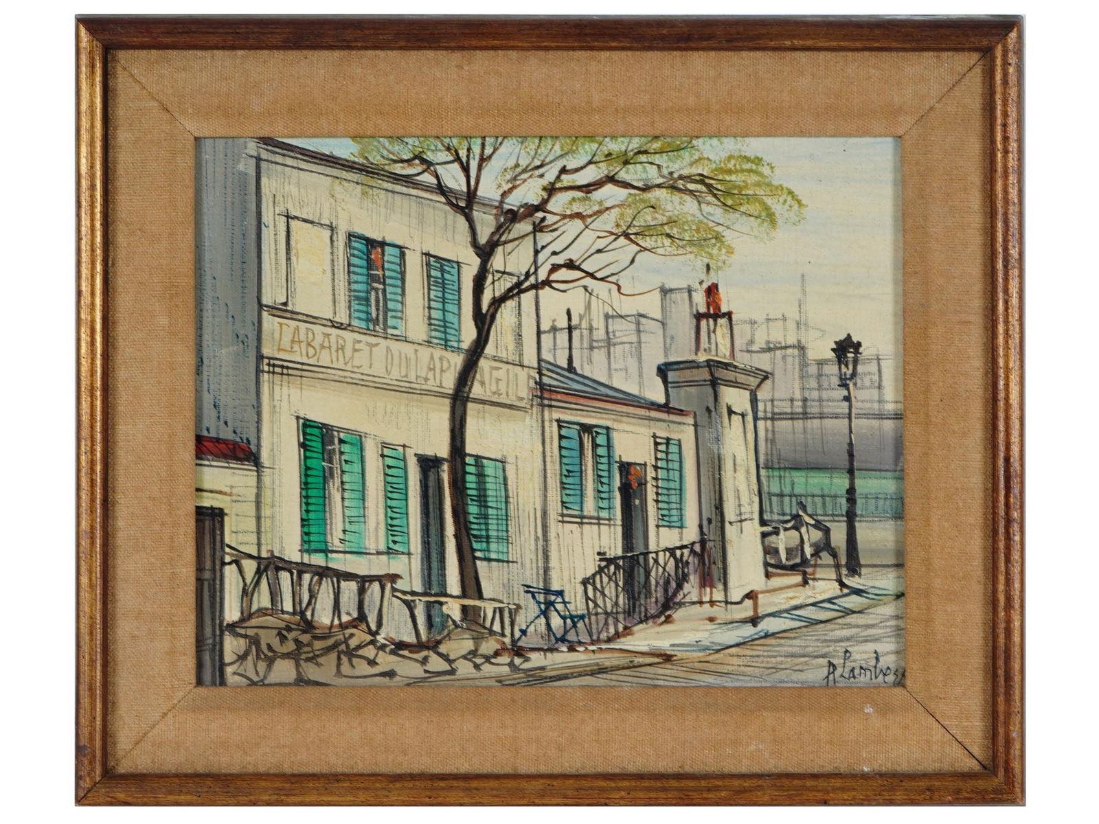 FRENCH PARIS CITYSCAPE OIL PAINTING BY PAUL LAMBERT (1 of 6)