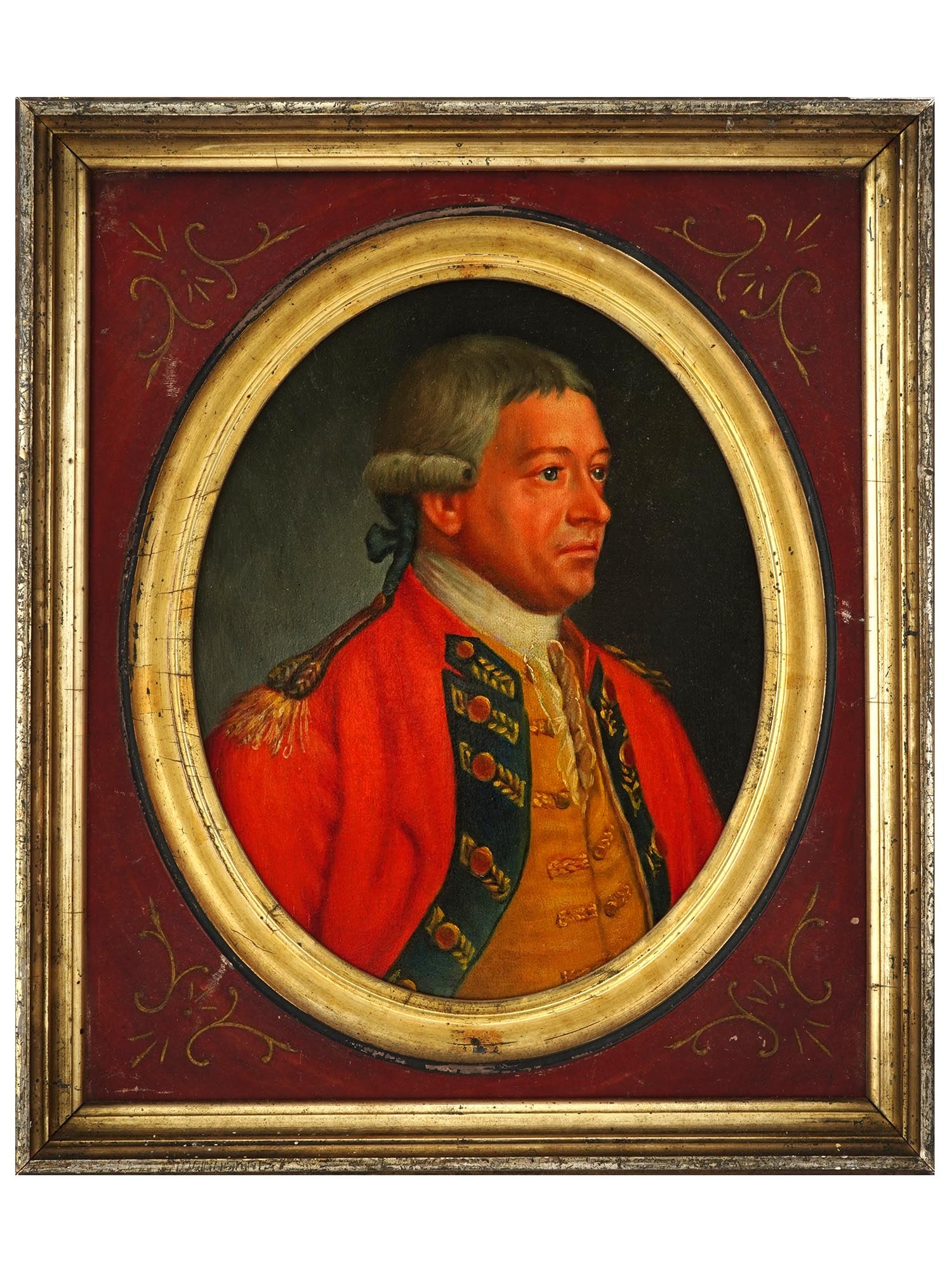 OVAL MILITARY PORTRAIT OF GENERAL OIL PAINTING (1 of 5)