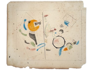 RUSSIAN AVANT GARDE PAINTING ATTR VLADIMIR LEBEDEV
