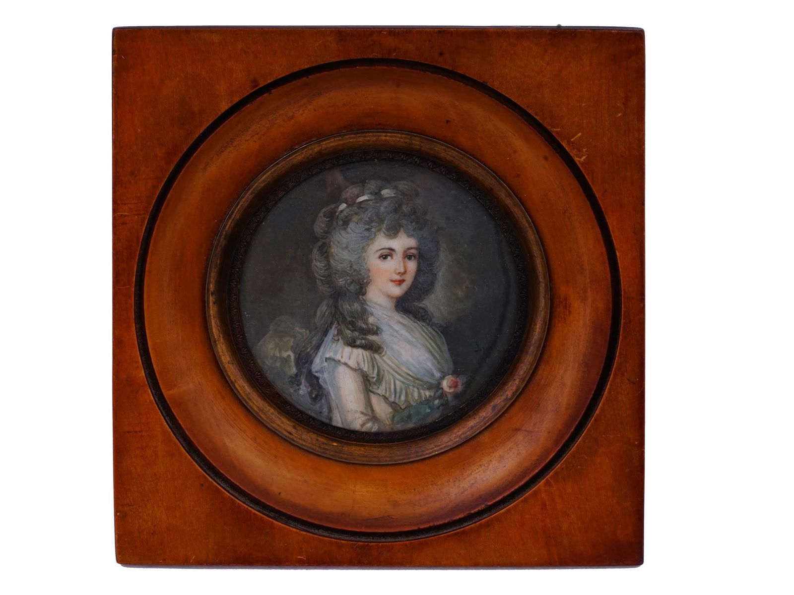 ENGLISH  MINIATURE PAINTING AFTER GAINSBOROUGH (1 of 4)