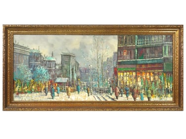 MID CENTURY EUROPEAN OIL PAINTING SIGNED LAURENT