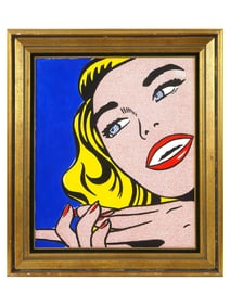ACRYLIC PORTRAIT PAINTING AFTER ROY LICHTENSTEIN