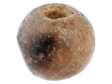 ASIAN HAND CARVED AGATE STONE BEAD WITH EYE DESIGN