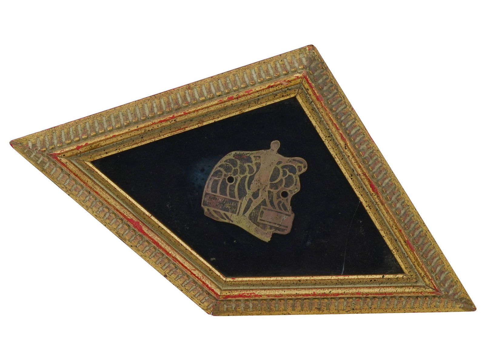 VINTAGE HAWAIIAN BRASS LICENSE PLATE IN UNUSUAL FRAME (1 of 7)