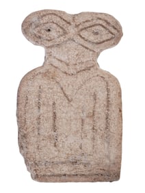 ANCIENT CARVED STONE EYE IDOL FIGURINE