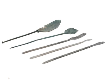ANCIENT ROMAN BYZANTINE BRONZE AND SILVER MEDICAL TOOLS