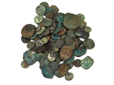 COLLECTION OF ANCIENT GREEK AND ROMAN BRONZE COINS