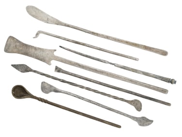 ANCIENT SILVER AND BRONZE MEDICAL AND SURGICAL TOOLS