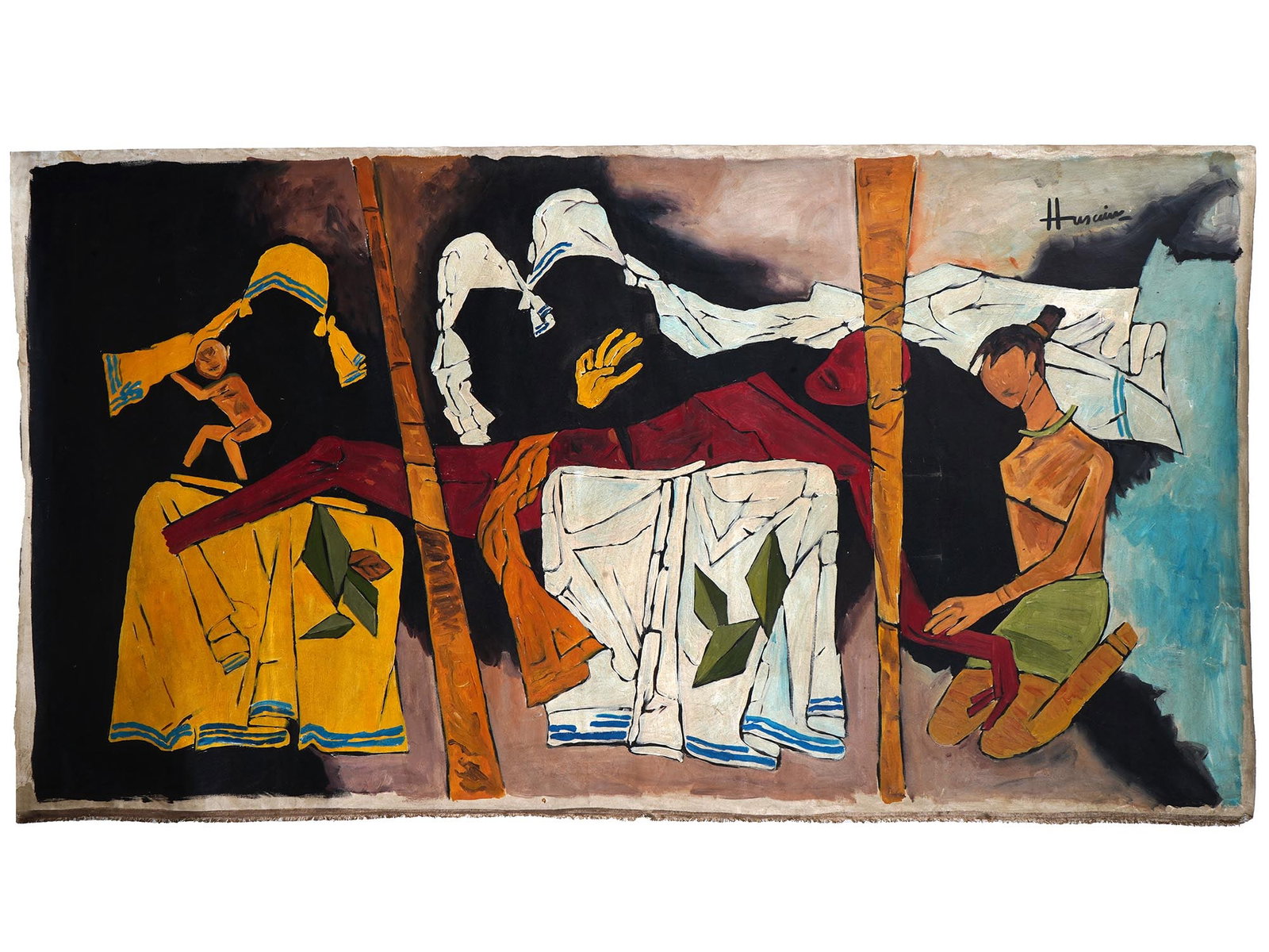 MF HUSAIN INDIAN PAINTING MOTHER TERESA WITH COA (1 of 8)