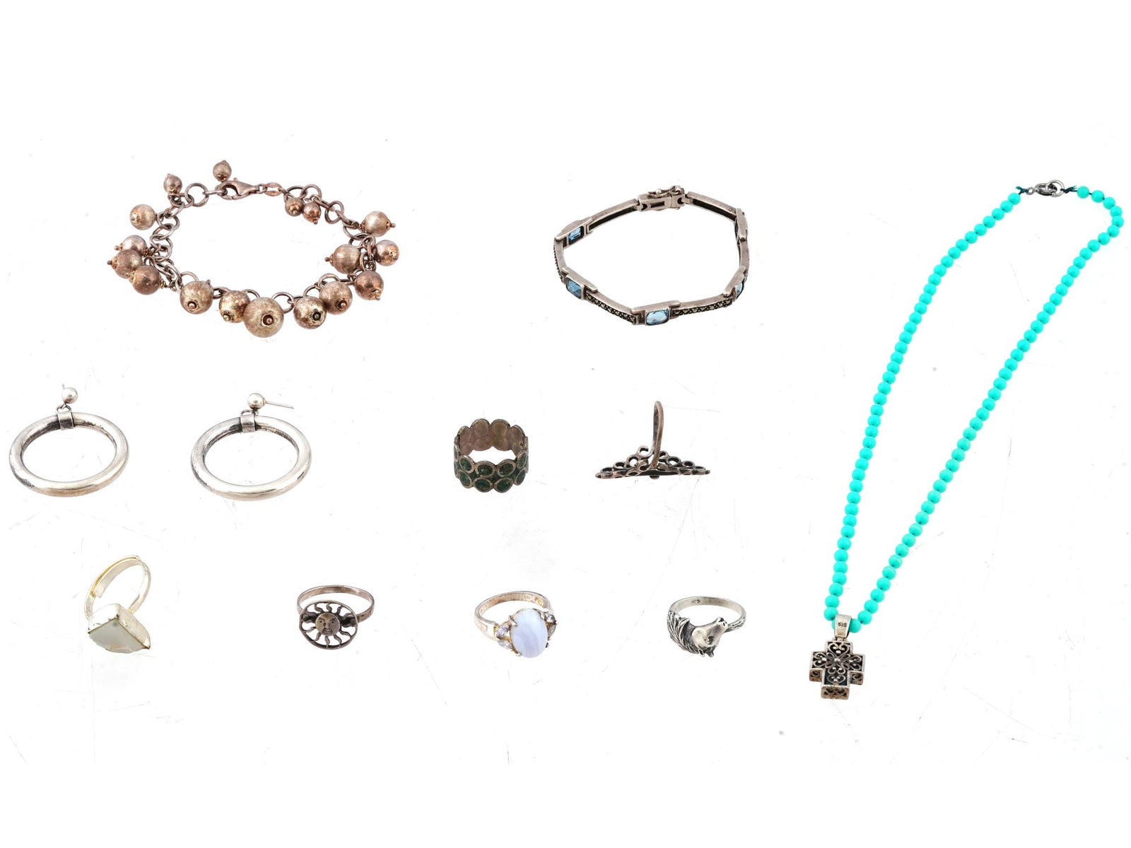 OLLECTION OF VINTAGE 925 STERLING SILVER JEWELRY (1 of 12)