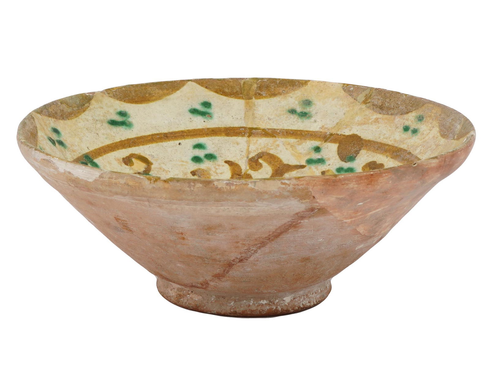 EARLY ISLAMIC PERSIAN NISHAPUR GLAZED POTTERY BOWL (1 of 3)