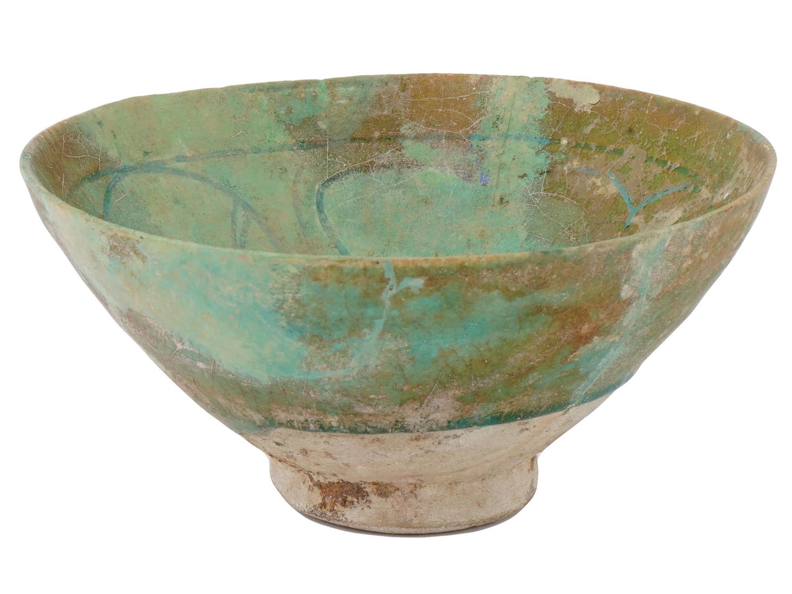 ANTIQUE ISLAMIC PERSIAN KASHAN GLAZED CERAMIC BOWL (1 of 4)