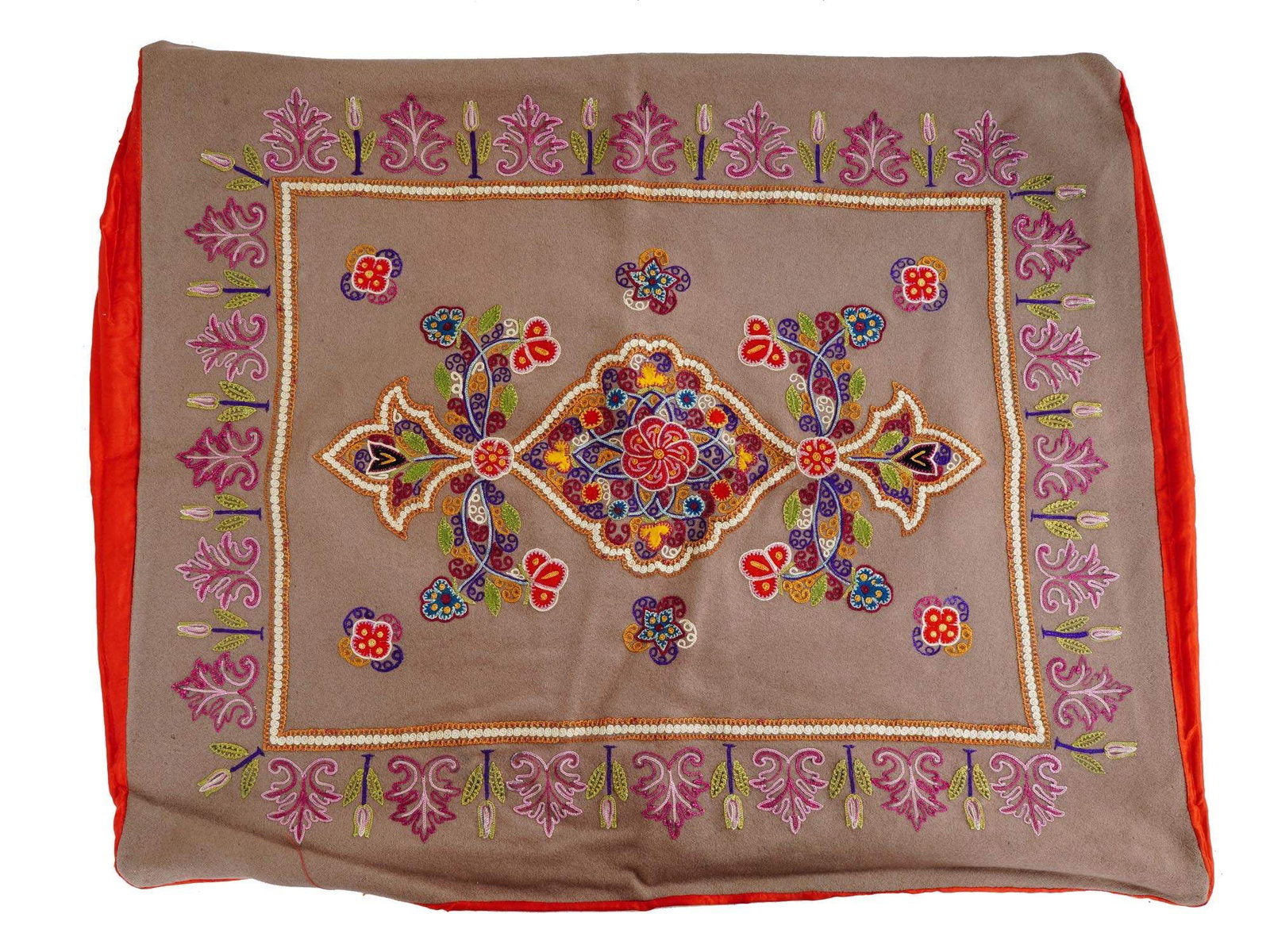 19TH C PERSIAN RASHTI DUZI HAND EMBROIDERED PILLOWCASE (1 of 2)