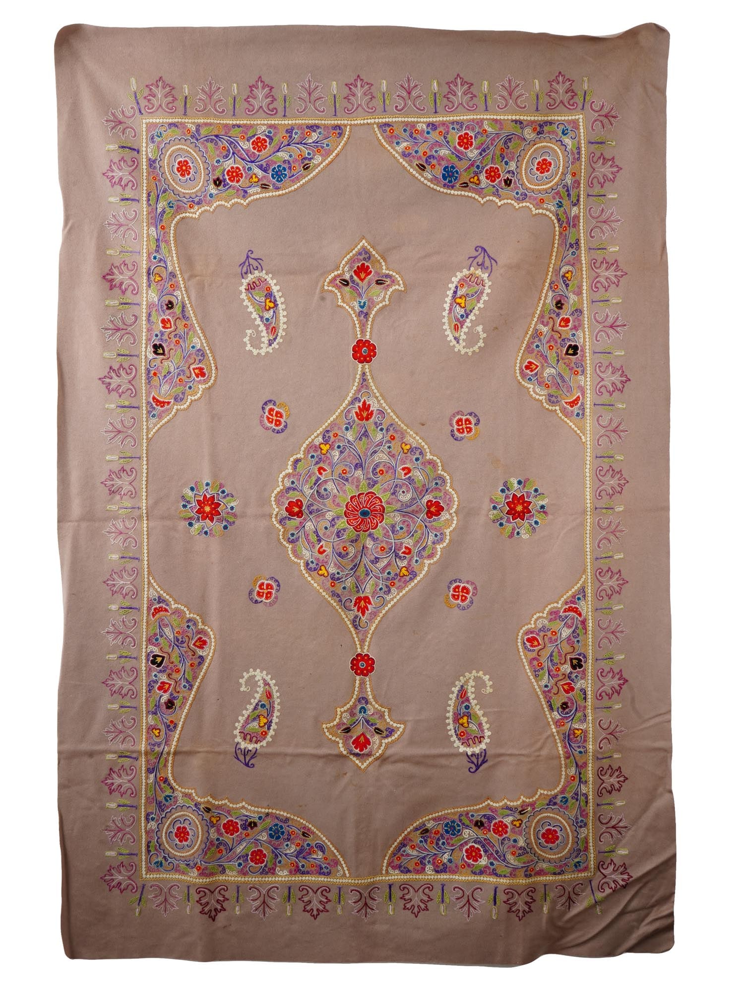 19TH C PERSIAN RASHTI DUZI HAND EMBROIDERED TEXTILE (1 of 6)