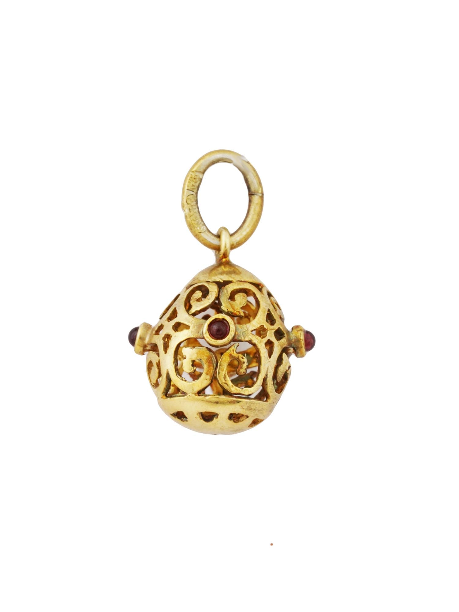 RUSSIAN SILVER EGG PENDANT WITH GEMSTONES (1 of 8)
