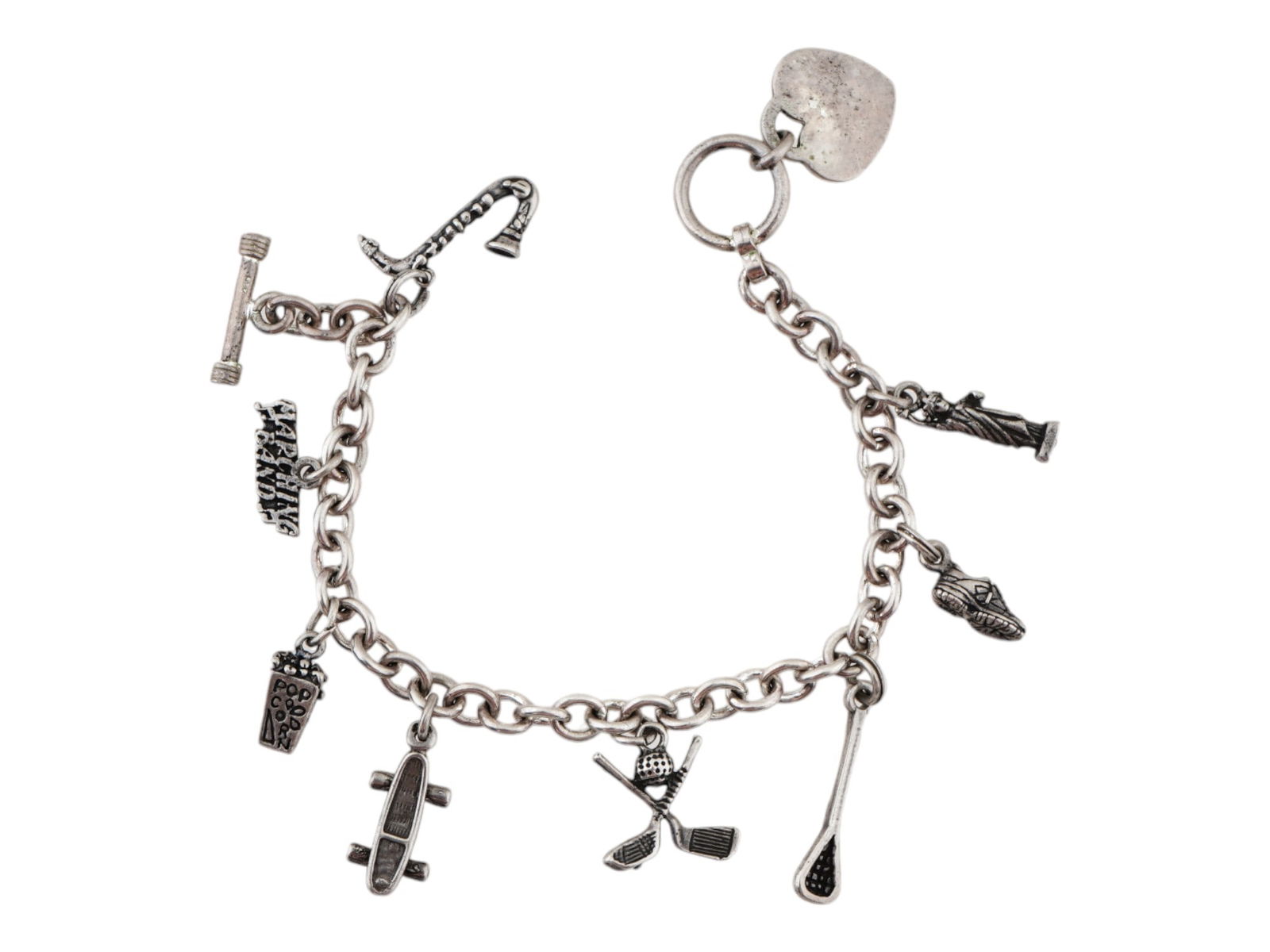 VINTAGE STERLING SILVER CHARM BRACELET (1 of 4)