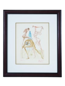 LIMITED ED WOODCUT PRINT BY SALVADOR DALI W COA