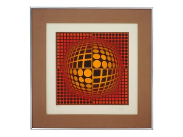 VICTOR VASARELY SIGNED LTD ED SERIGRAPH PRINT W COA
