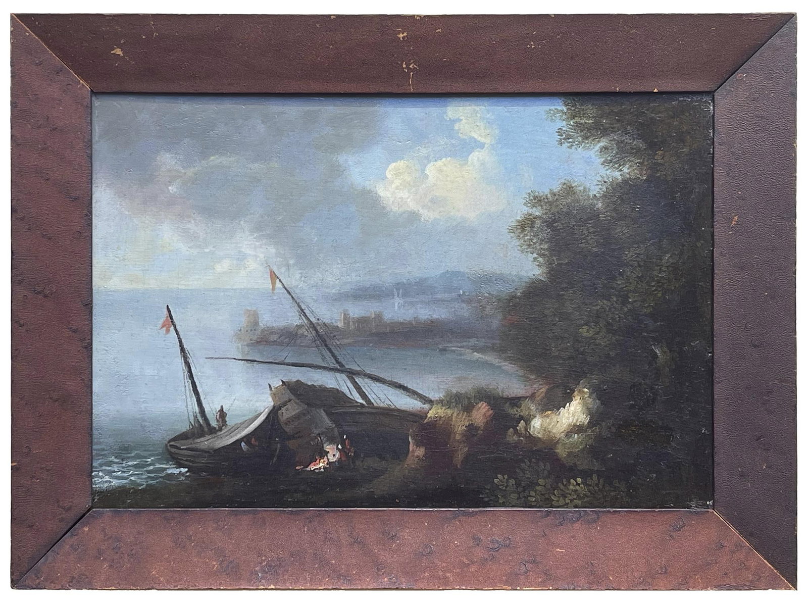 ANTIQUE 19TH C OIL PAINTING BY ANONYMOUS ARTIST (1 of 3)