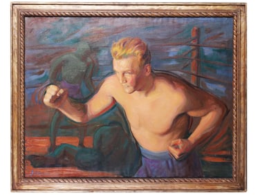 JOSEPH GOSS COWELL THE BOXER OIL PAINTING