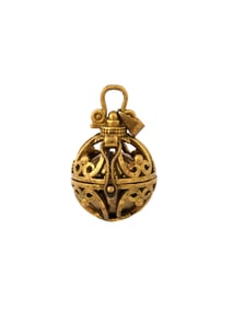 GILT BRONZE PENDANT PERFUME LOCKET WITH MUSIC BALL
