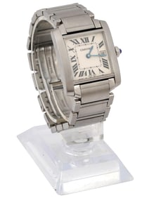 CARTIER TANK FRANCAISE STAINLESS STEEL WRISTWATCH