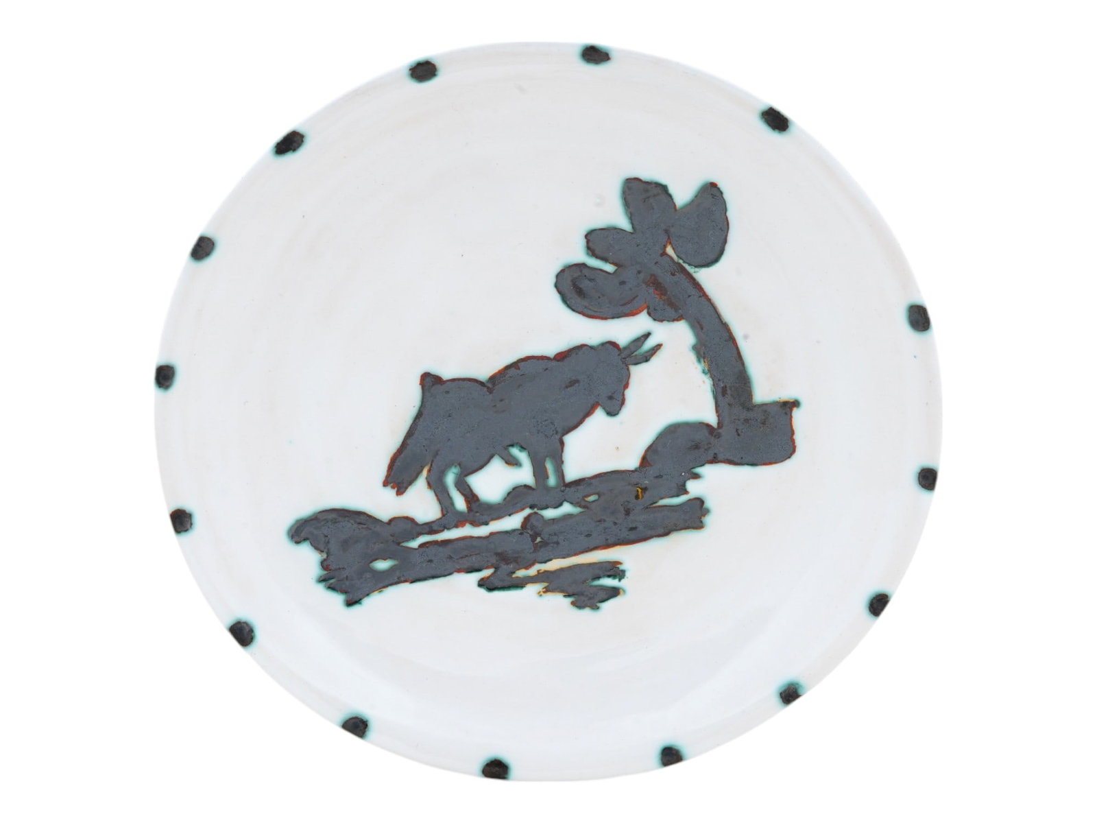LTD PICASSO EDITION BULL GLAZE POTTERY CERAMIC PLATE (1 of 6)