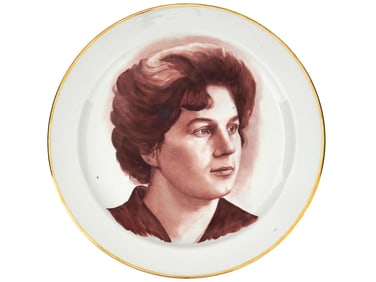 SOVIET ERA SPACE PILOT TERESHKOVA PORTRAIT PLATE