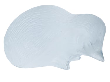 LALIQUE MANNER HEDGEHOG GLASS FIGURAL PAPERWEIGHT