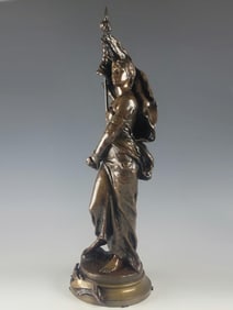 19C FRENCH BRONZE STATUE BY HENRI LOUIS LEVASSEUR