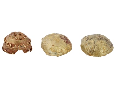 ANCIENT GOLD PLAQUES WITH EMBOSSED AND BEADED PATTERNS