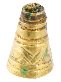 ANCIENT ROMAN GOLD ENGRAVED EARRING CONE SHAPED