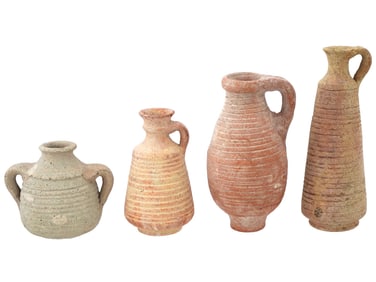 ANCIENT BYZANTINE TERRACOTTA JUGS OF VARIOUS SIZES