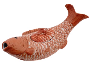 VINTAGE JAPANESE KOI FISH TUREEN WITH COVER MARKED