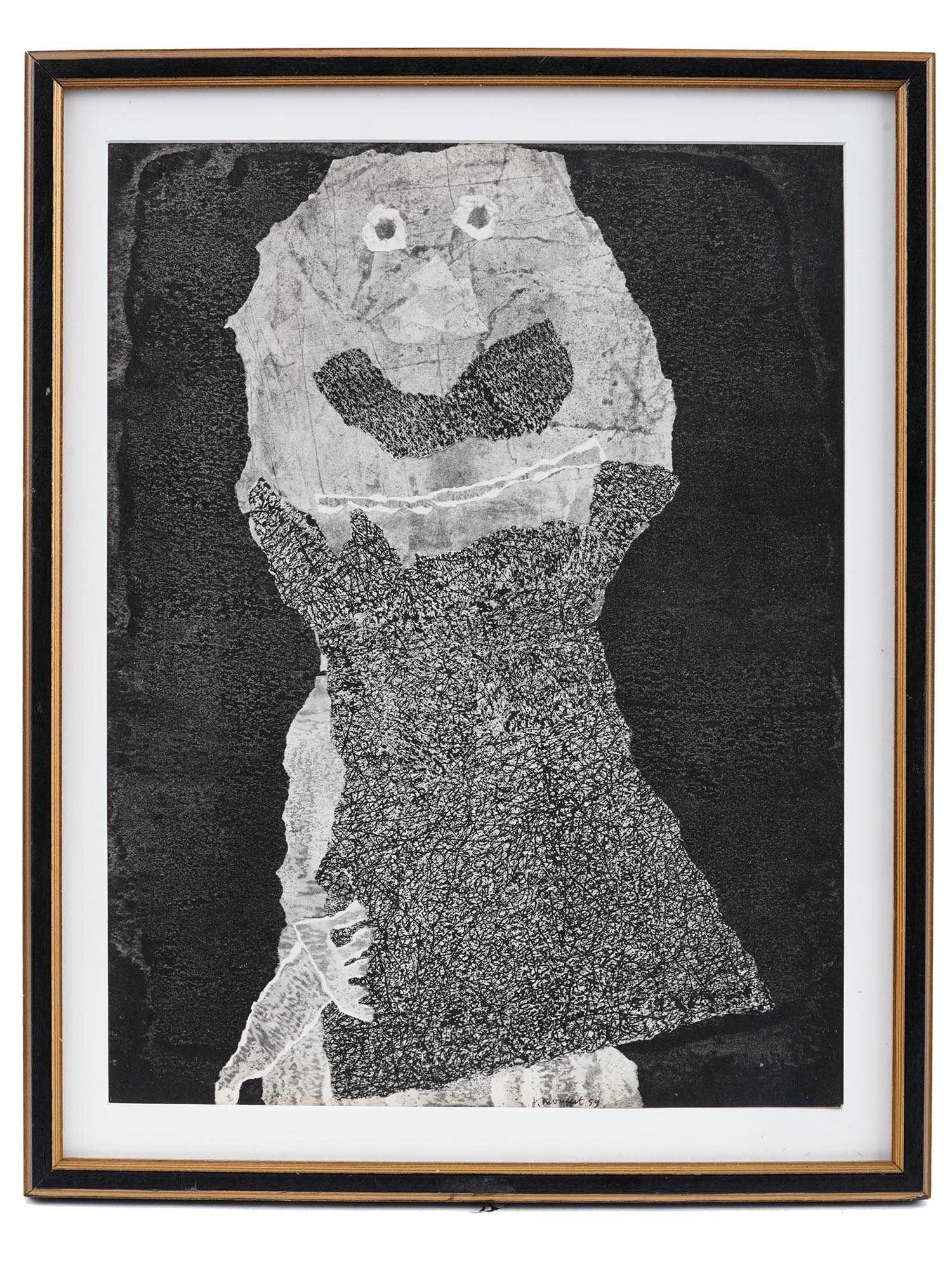 ORIGINAL MID CEN FRENCH LITHOGRAPH BY JEAN DUBUFFET: Jean Dubuffet, French, 1901 to 1985, an original lithograph, Beard of Perplexities, 1959. Signed and dated, lower to the center. Framed. Additionally inscribed and titled, on the backside. Jean Philip