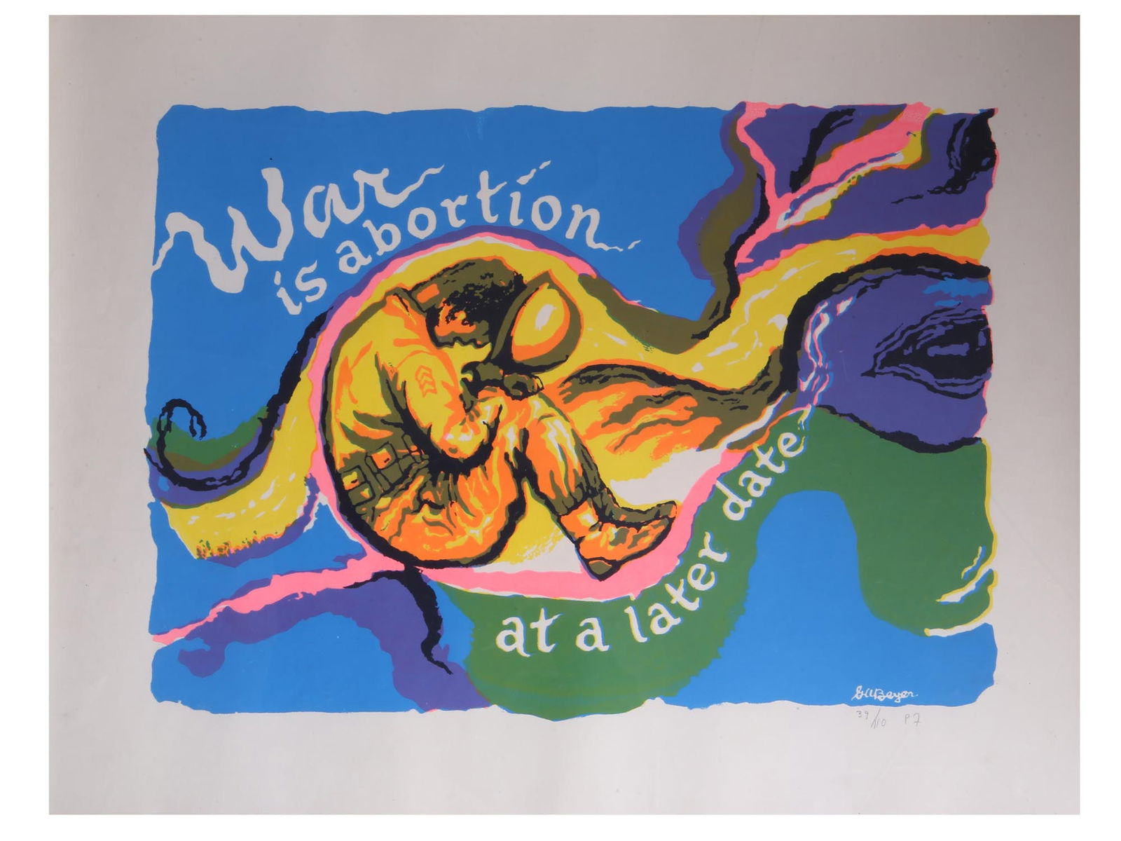 RARE AMERICAN PROPAGANDA POSTER WAR IS ABORTION (1 of 5)