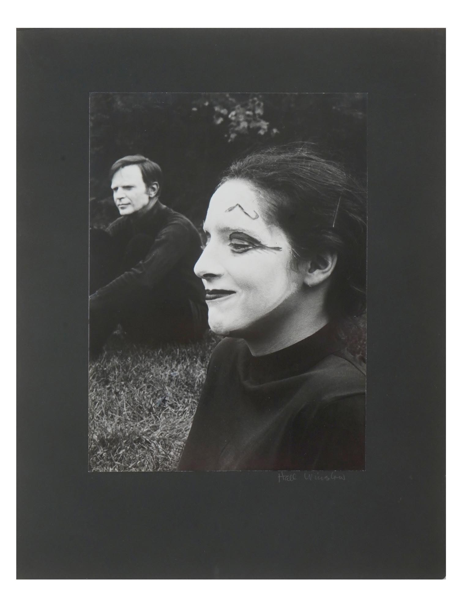 VINTAGE PHOTOGRAPH MIME ACTRESS WINSLOW HALL: A vintage black and white photograph capturing the enigmatic presence of a mime actress. Signed Hall Winslow in the lower right corner. Dating back to the 1980s, this striking portrait exudes an aura 
