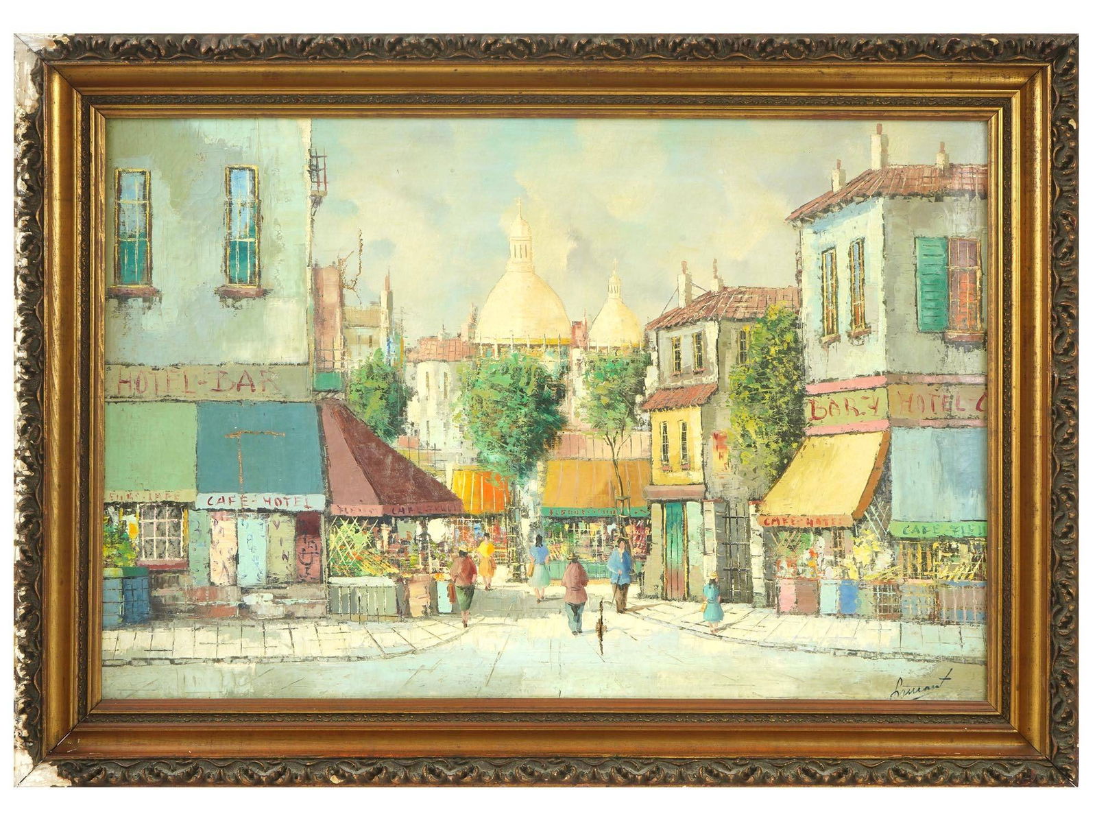 MID CENTURY EUROPEAN OIL PAINTING SIGNED LAURANT (1 of 9)