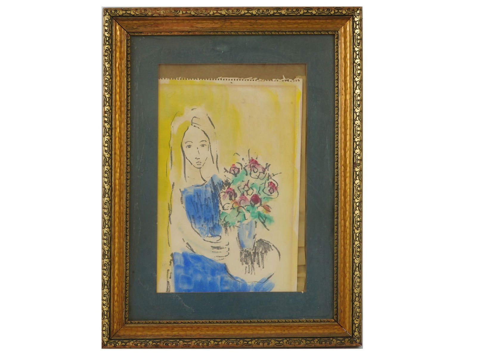 MIXED MEDIA PAINTING IN THE MANNER OF MARC CHAGALL (1 of 4)