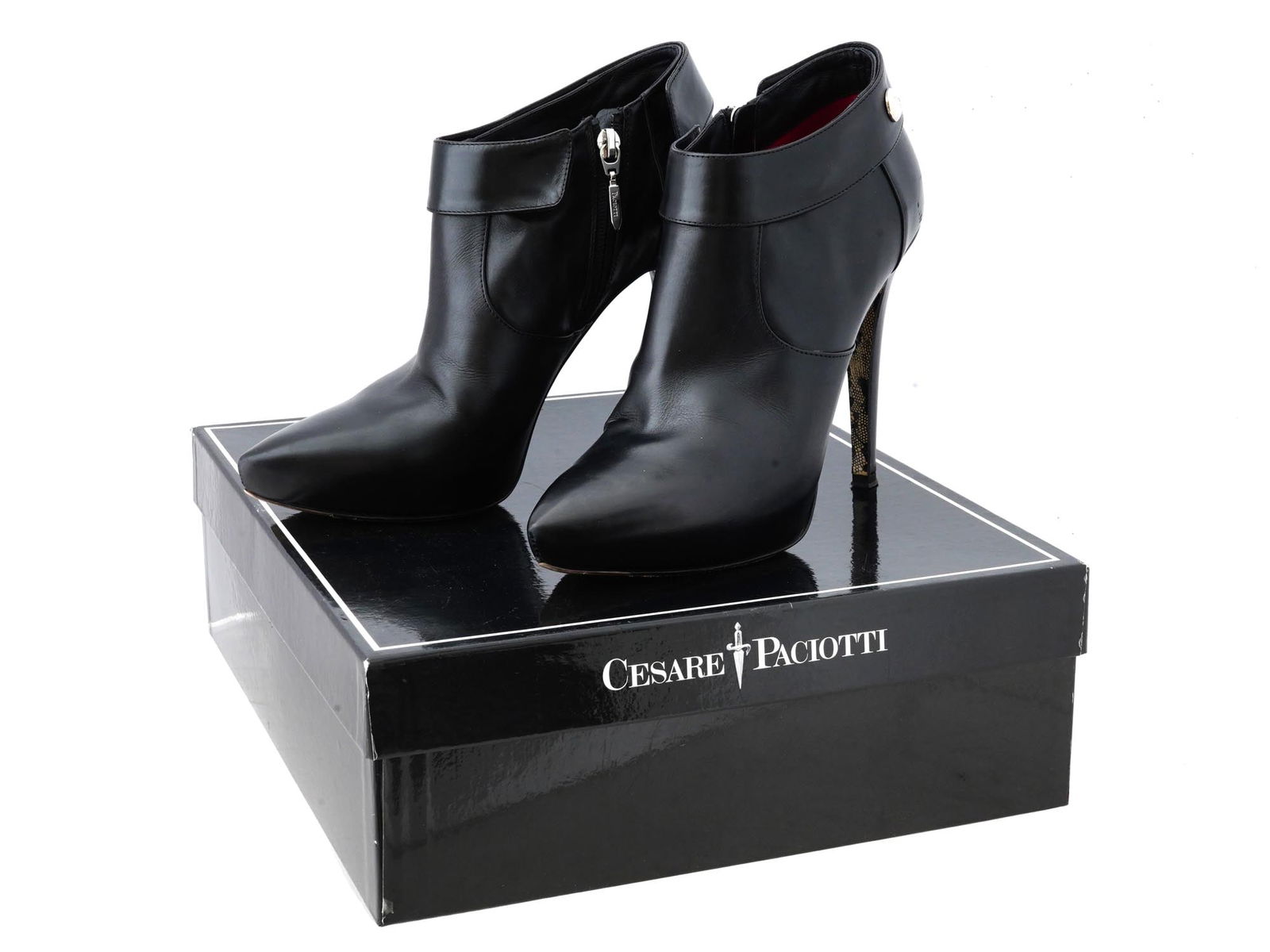 CESARE PACIOTTI BLACK LEATHER ANKLE BOOTS IOB (1 of 12)