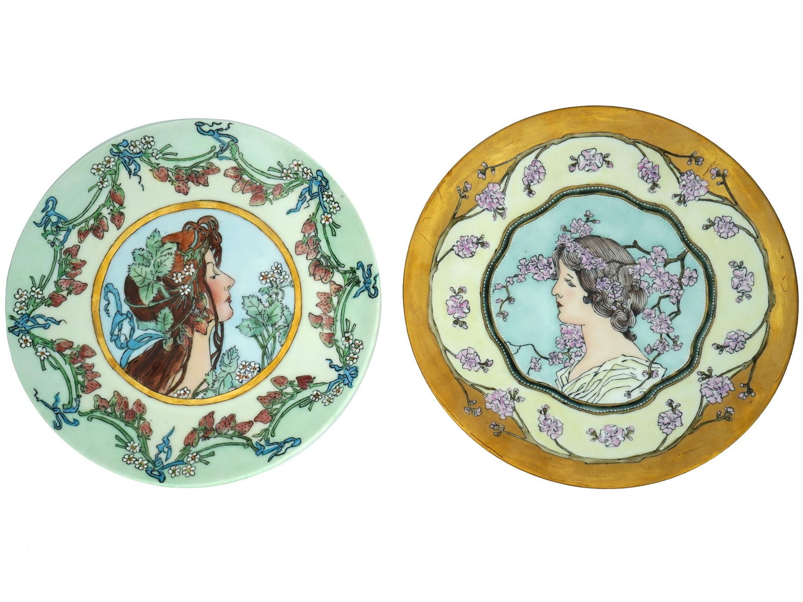 ART NOUVEAU EPIAG POUYAT LIMOGES PORCELAIN PLATES (1 of 4)
